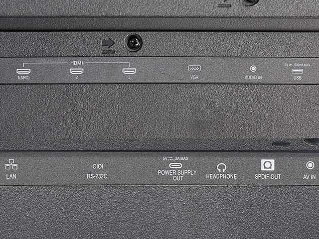 4Kパブリックディスプレイ LCD-E498 接続端子