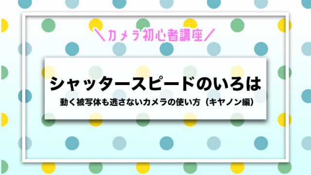 シャッタースピードのいろは：動く被写体も逃さないカメラの使い方（キヤノン編）