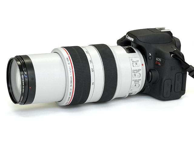 EOS Kiss X8i + EF70-300mm F4-5.6L IS USM 300mmフード無